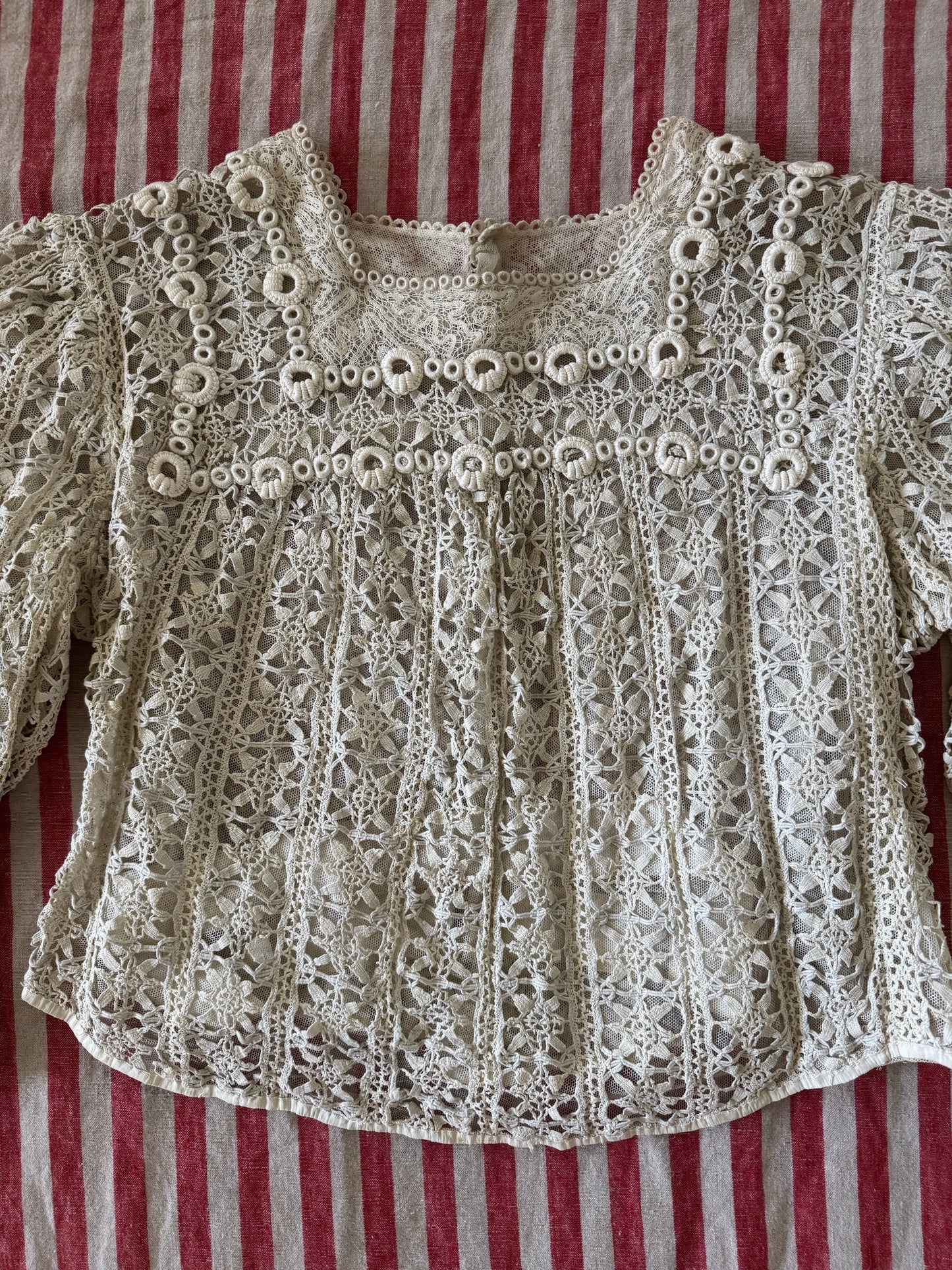 Edwardian White Star Lace Bodice Blouse- S/M