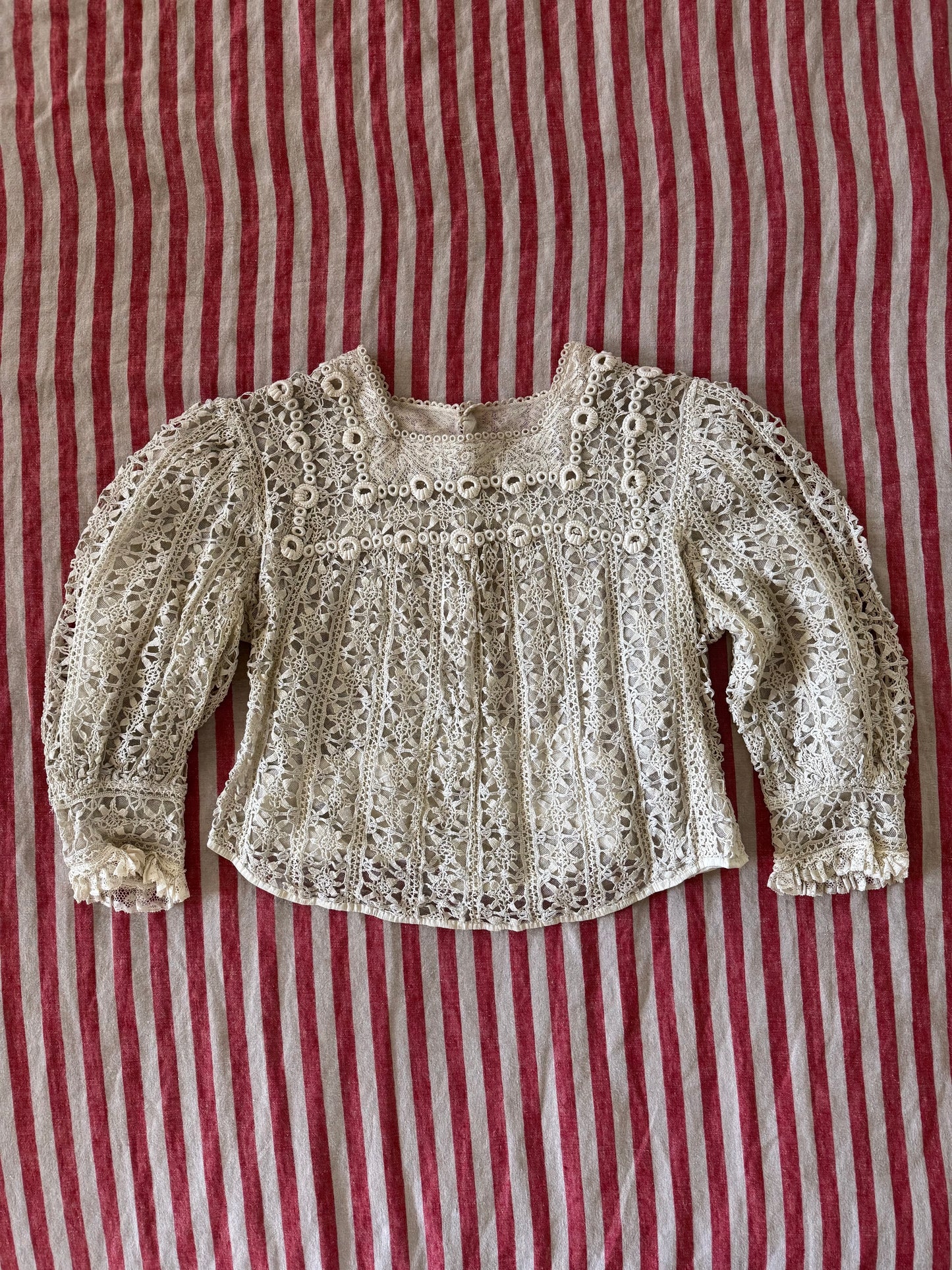 Edwardian White Star Lace Bodice Blouse- S/M