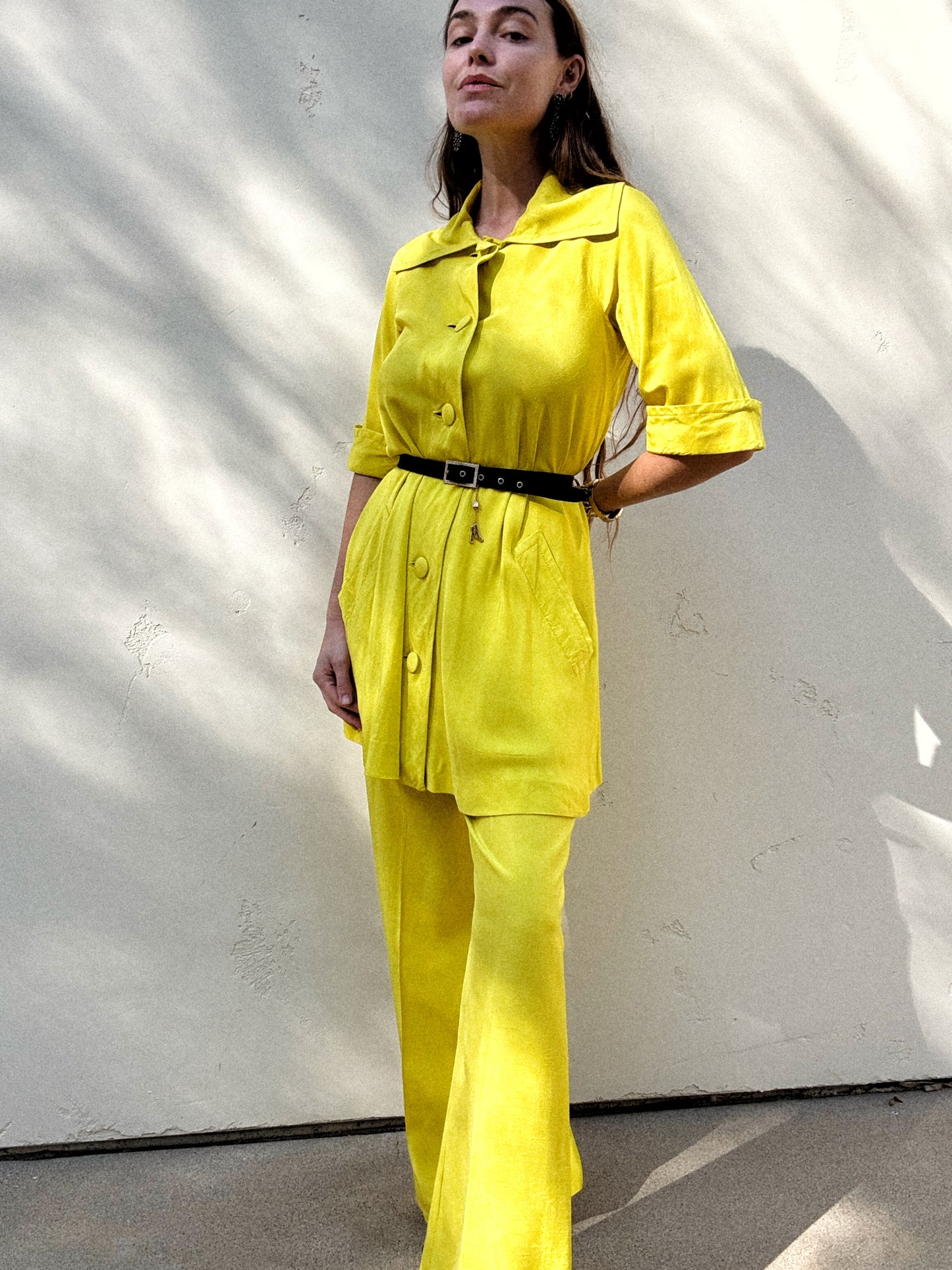 1970s Chartreuse Pierre Cardin Ensemble- S/M - M