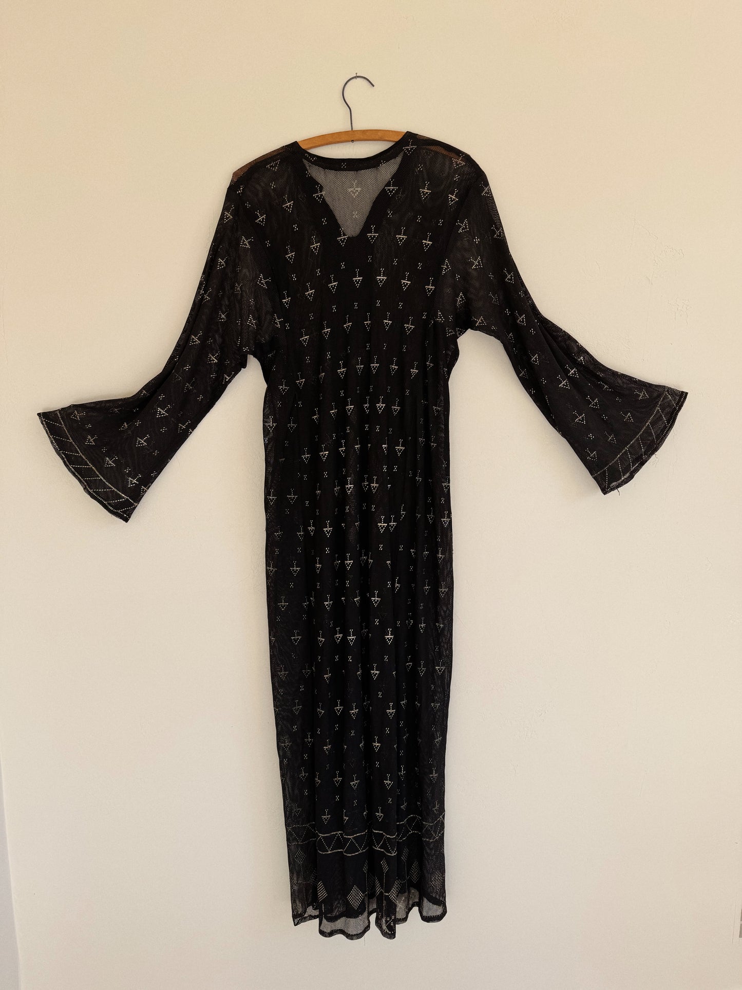 1970s Does 20s Assuit Black Kaftan- M/L