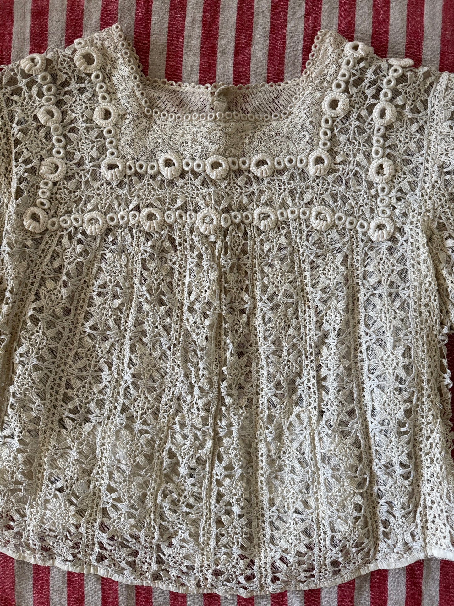 Edwardian White Star Lace Bodice Blouse- S/M