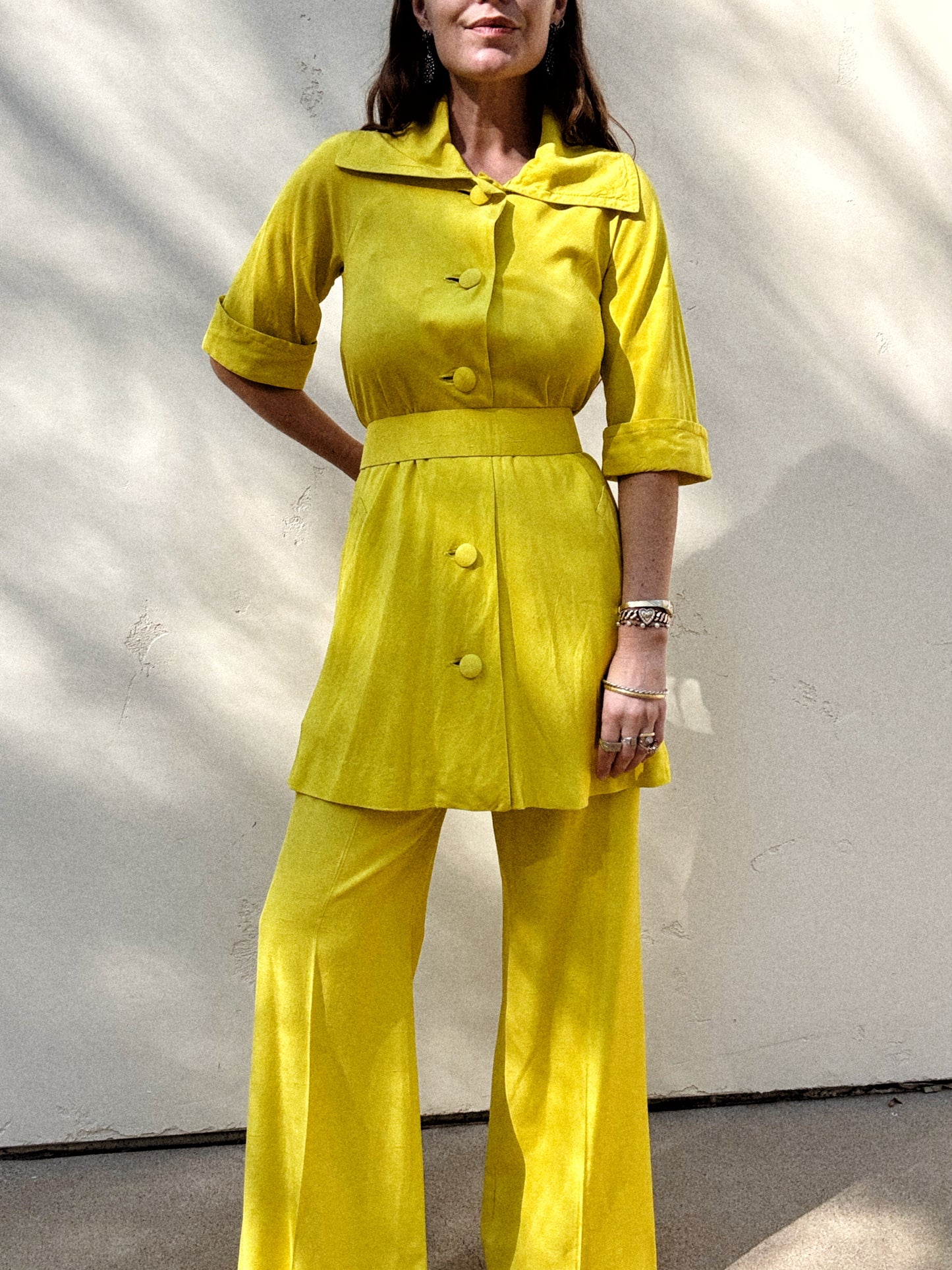 1970s Chartreuse Pierre Cardin Ensemble- S/M - M