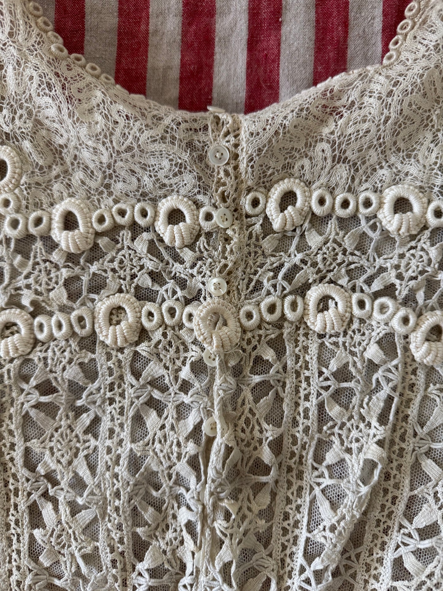 Edwardian White Star Lace Bodice Blouse- S/M