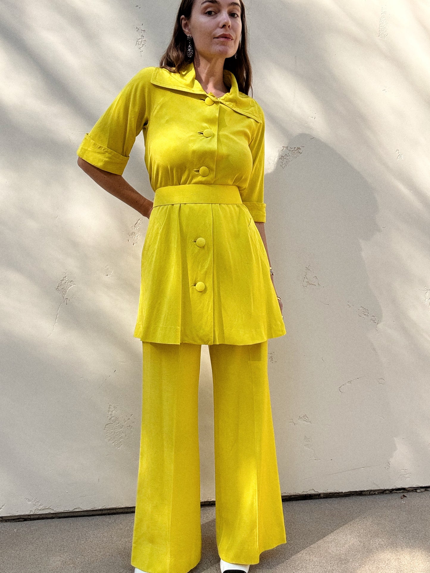 1970s Chartreuse Pierre Cardin Ensemble- S/M - M