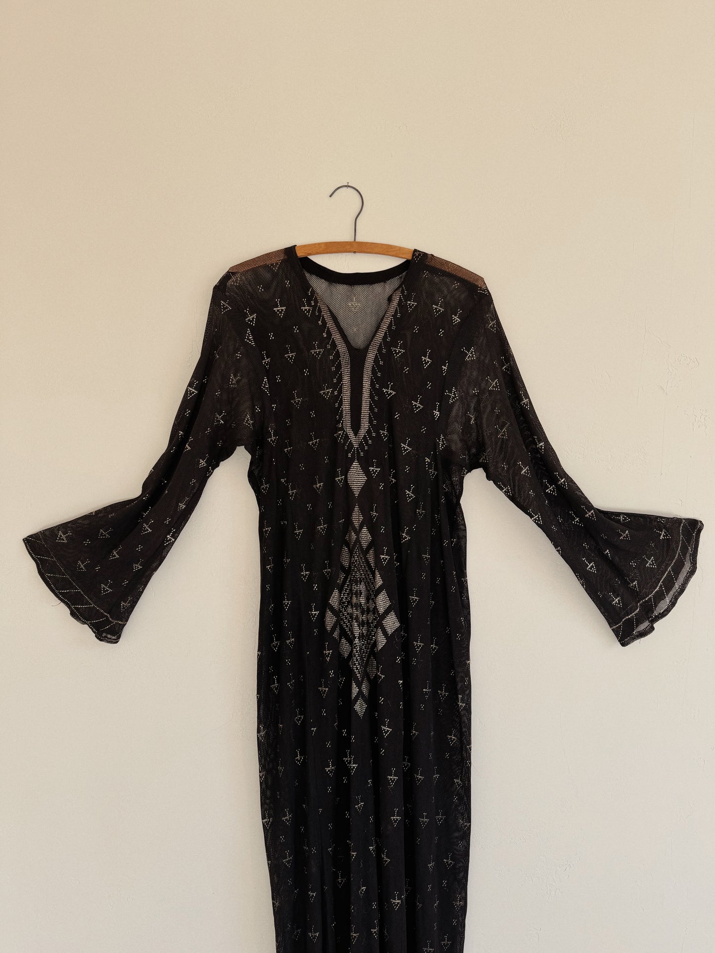 1970s Does 20s Assuit Black Kaftan- M/L